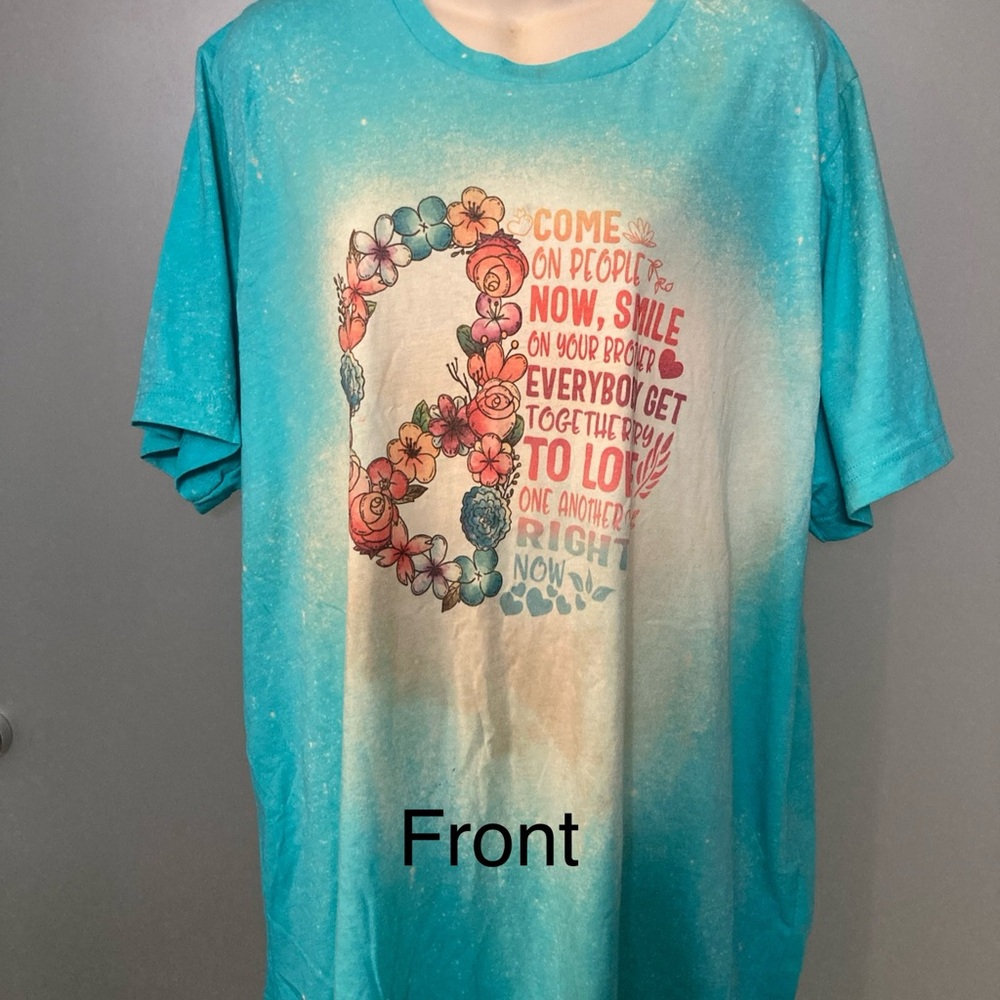 Bella-Canvas Blue Graphic T-Shirt with Peace Design